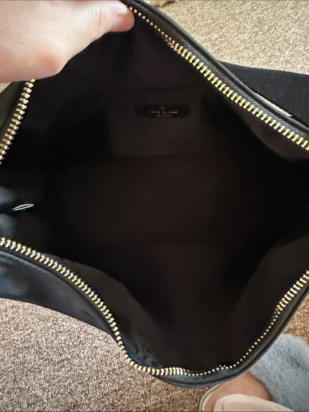 kate spade black nylon shoulder hobo bag